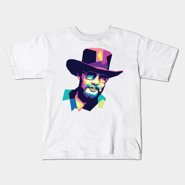 Hank Williams wpap fullcollor #2 Kids T-Shirt by masindahart